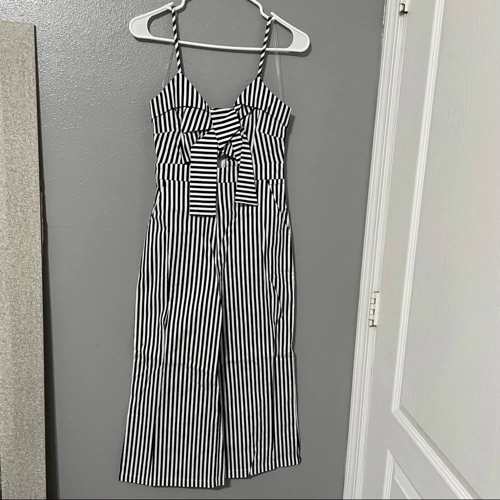 Navy striped jumpsuit